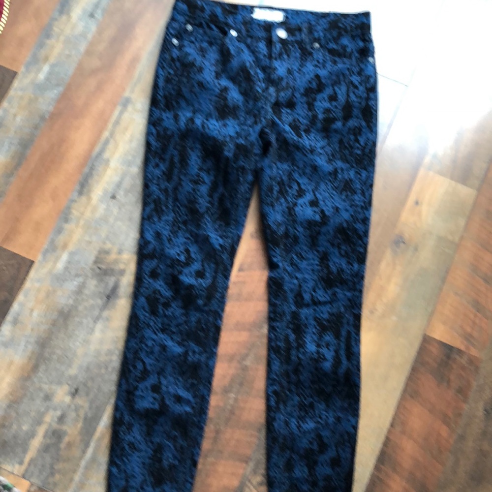 FREE PEOPLE Flocked Velvet Denim Skinny Waist 26